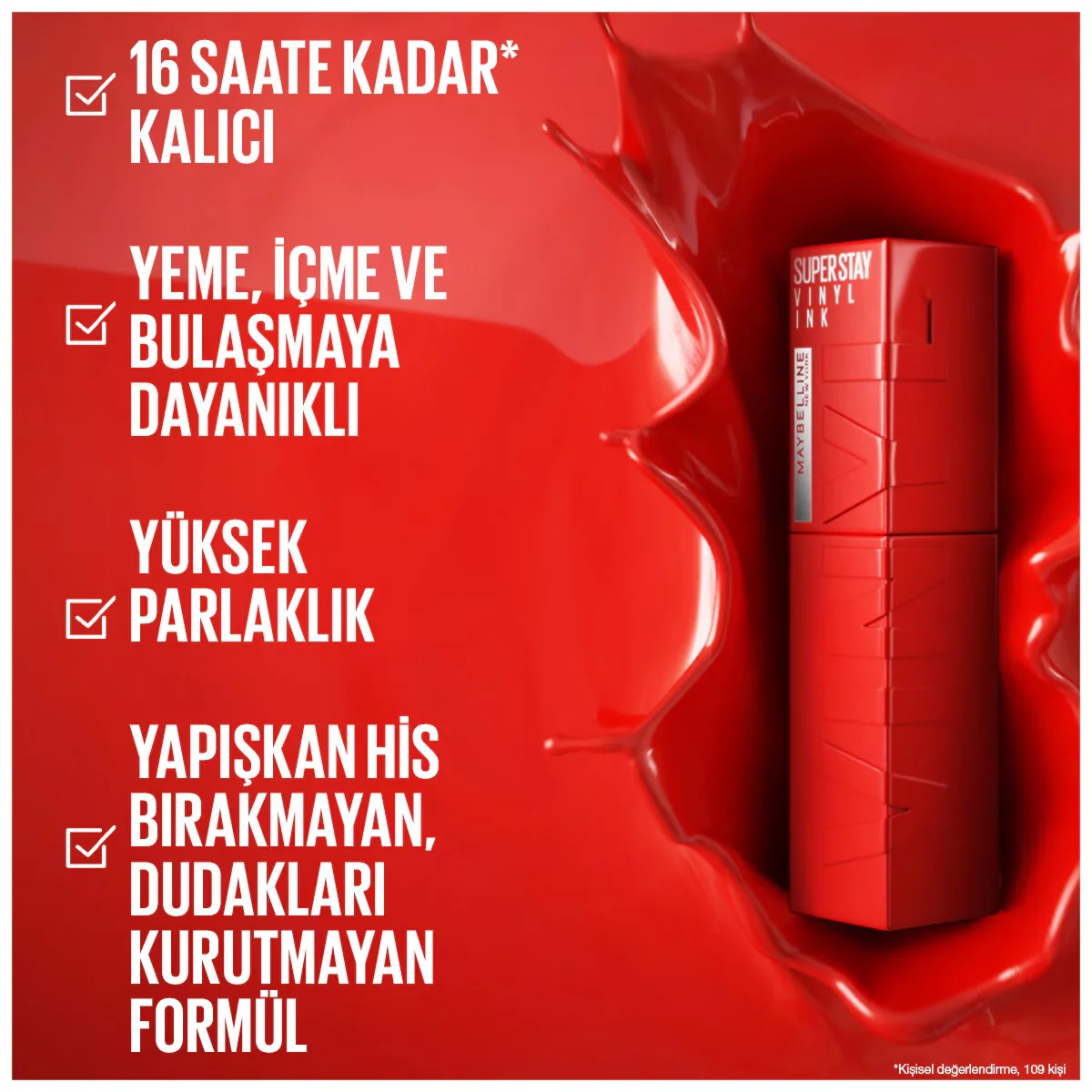 Maybelline New York Super Stay Vinyl Ink Likit Parlak Ruj - 55 Royal 6