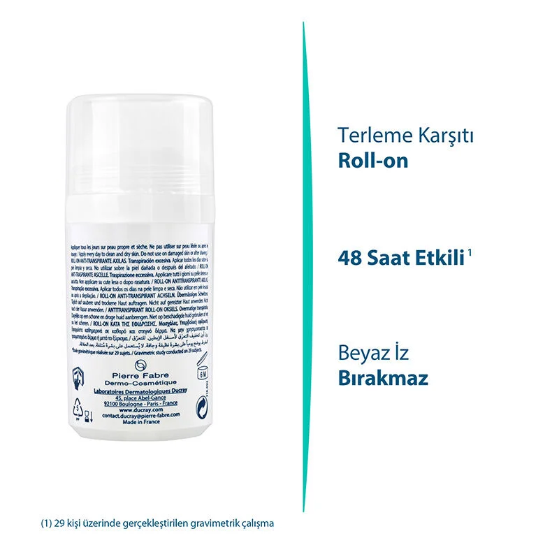 Restez frais 48h : Ducray Hidrosis Roll-on Anti-transpirant 2