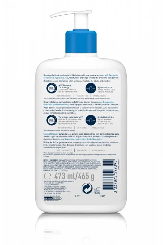 Hydratez 24h : Lotion CeraVe Visage & Corps Céramides HA 3