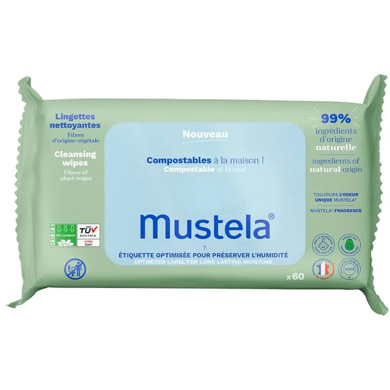 Nettoyez en douceur avec les Lingettes Compostables Mustela