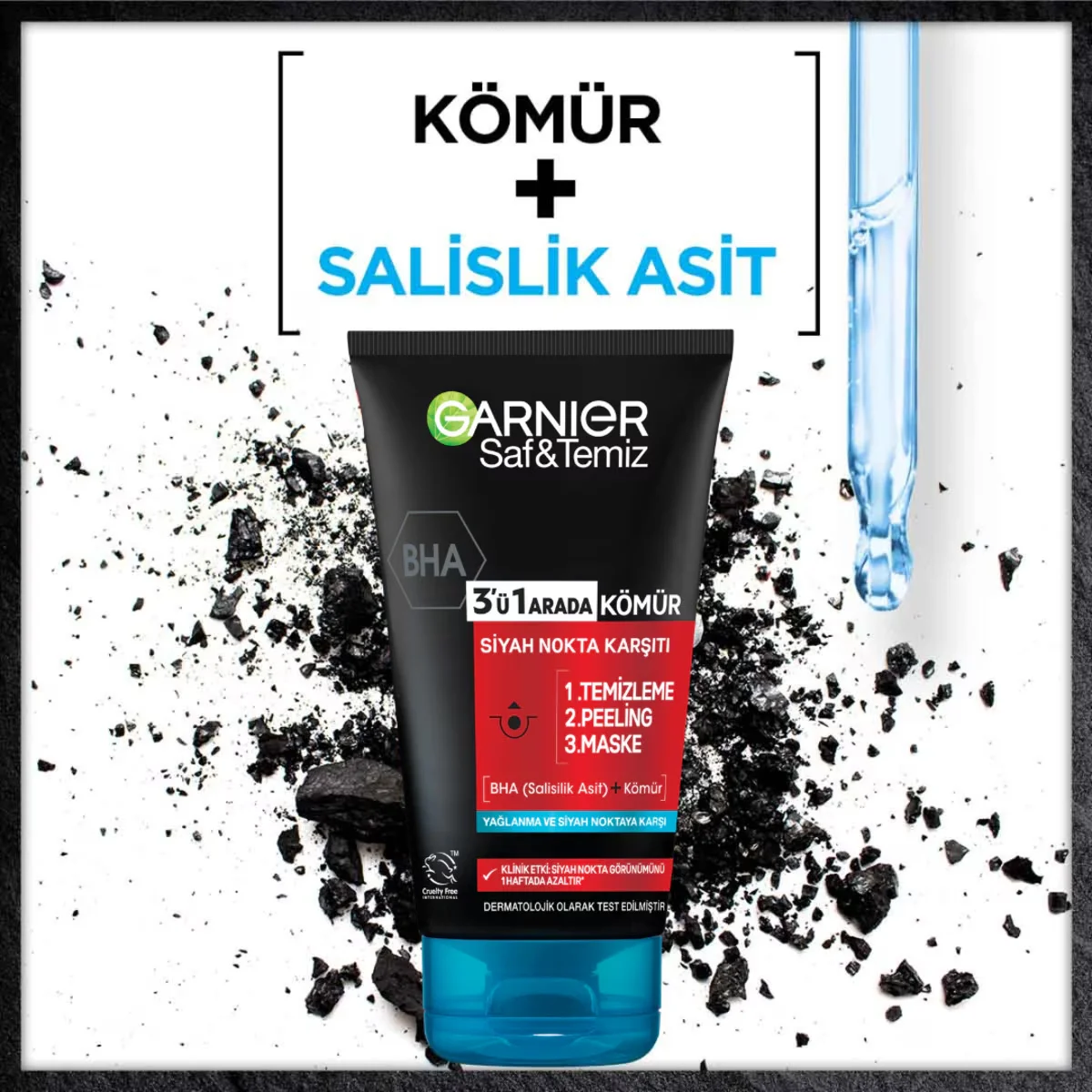 Garnier Pure and Clean Anti-Blackhead Charcoal 3 in 1 150 ml 4