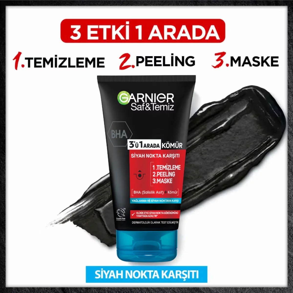 Garnier Pure and Clean Anti-Blackhead Charcoal 3 in 1 150 ml 5