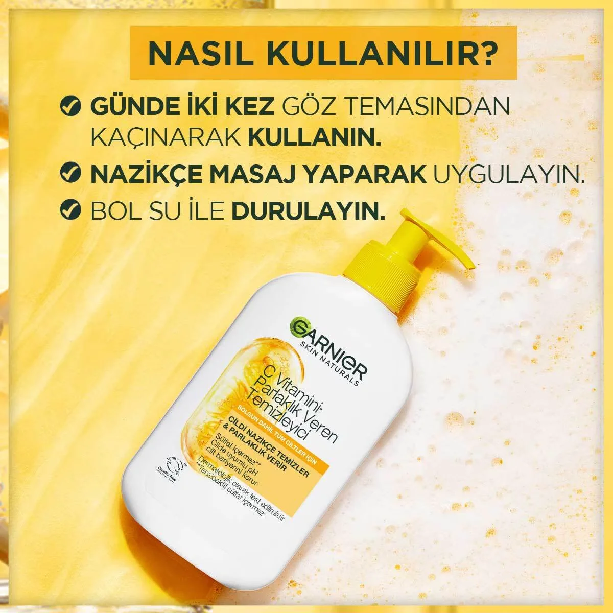 Révélez l'Éclat: Nettoyant Vitamine C Garnier pour Peau Lumi 5