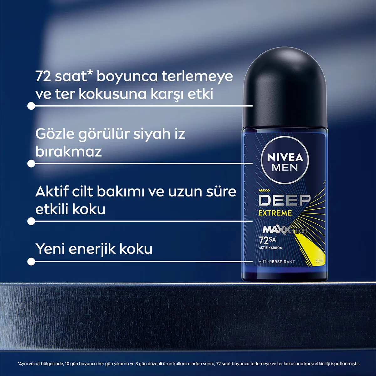 Profitez de 72h de fraîcheur intense avec Nivea Men Deep Ext 3