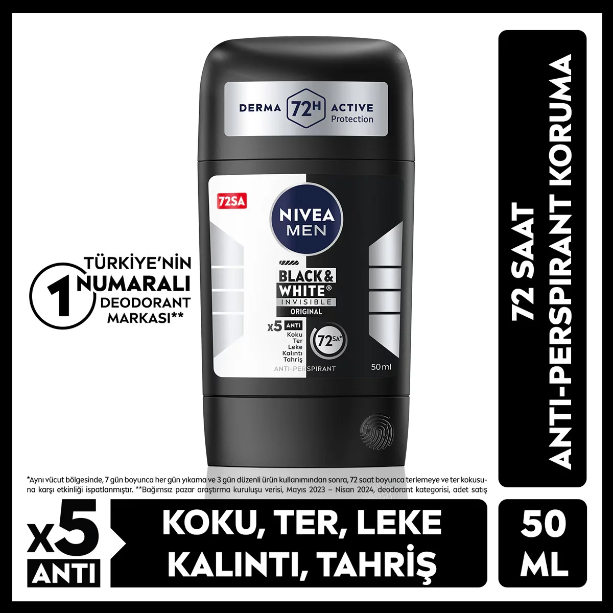 Protection 72h Invisible : Nivea Men Black-White Original 6
