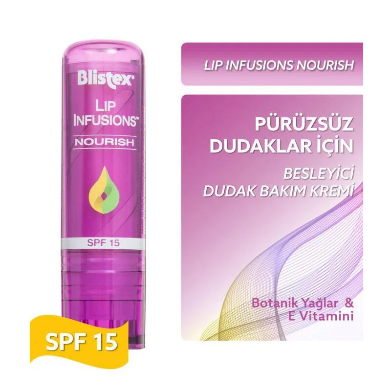 بليستكس بلسم شفاه سموذ ليبس كير إنفيوجنز نوريش SPF15 3.7 غرام Blistex 2