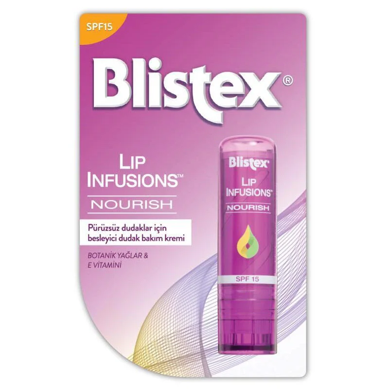 بليستكس بلسم شفاه سموذ ليبس كير إنفيوجنز نوريش SPF15 3.7 غرام Blistex 3