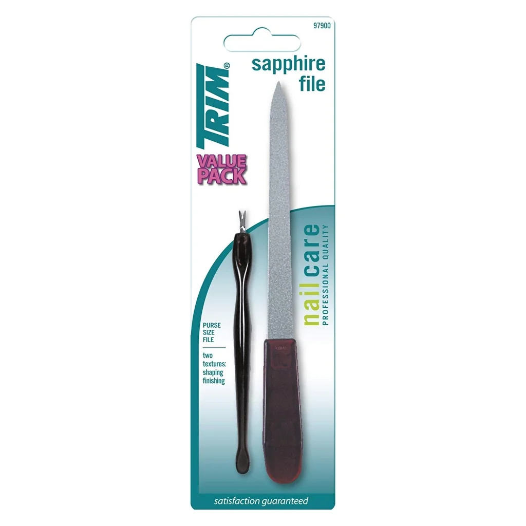 Trim Safir Nail File with Cuticle Pusher Gift 2
