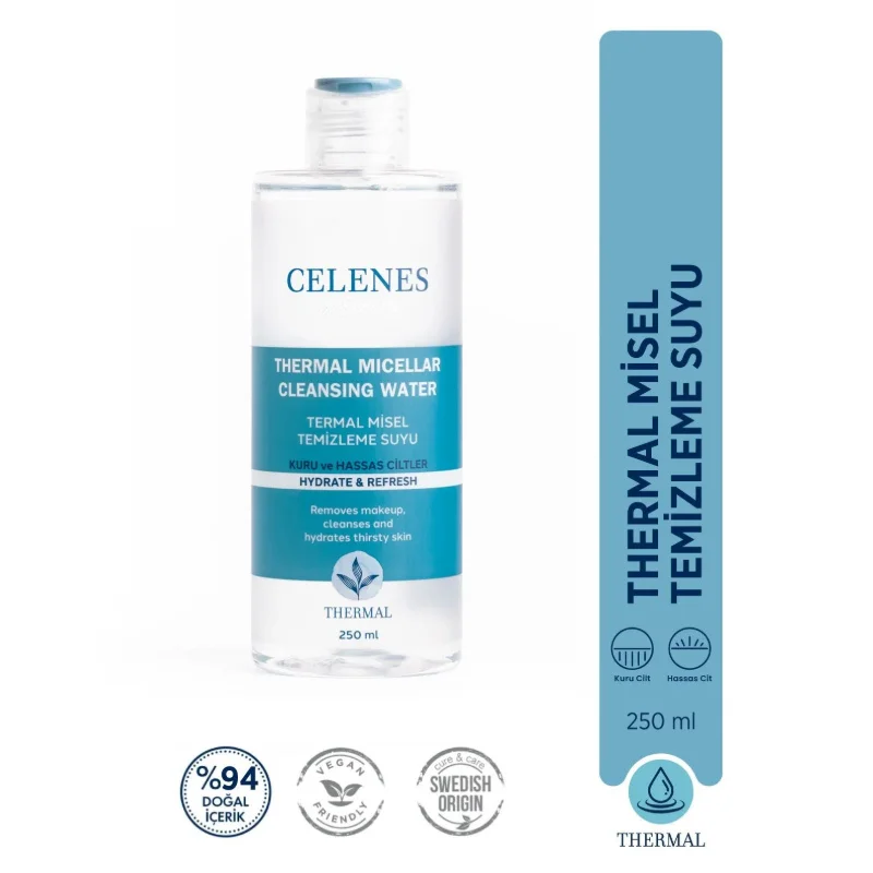 Celenes By Sweden Thermal Micellar Cleansing Water - Dry and Sensitive Skin 250 ml 3