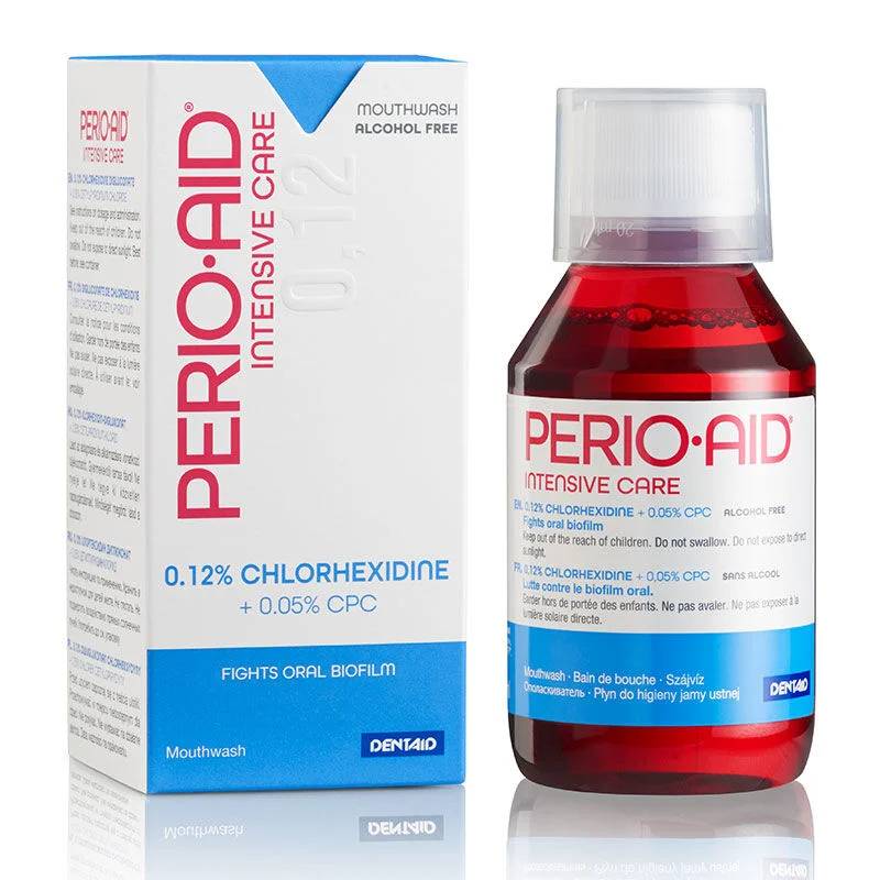 احصل على فم أنظف ولثة صحية مع غسول Dentaid Perio·Aid 2