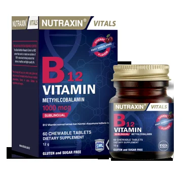 Nutraxin نيوتراكسين فيتالز فيتامين ب12 1000 ميكروغرام 60 قرصًا 2