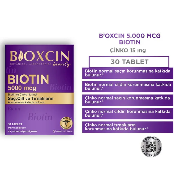 مكمل غذائي بيوتين 5000 ميكروغرام 30 قرص من بيوكسين Bioxcin 2