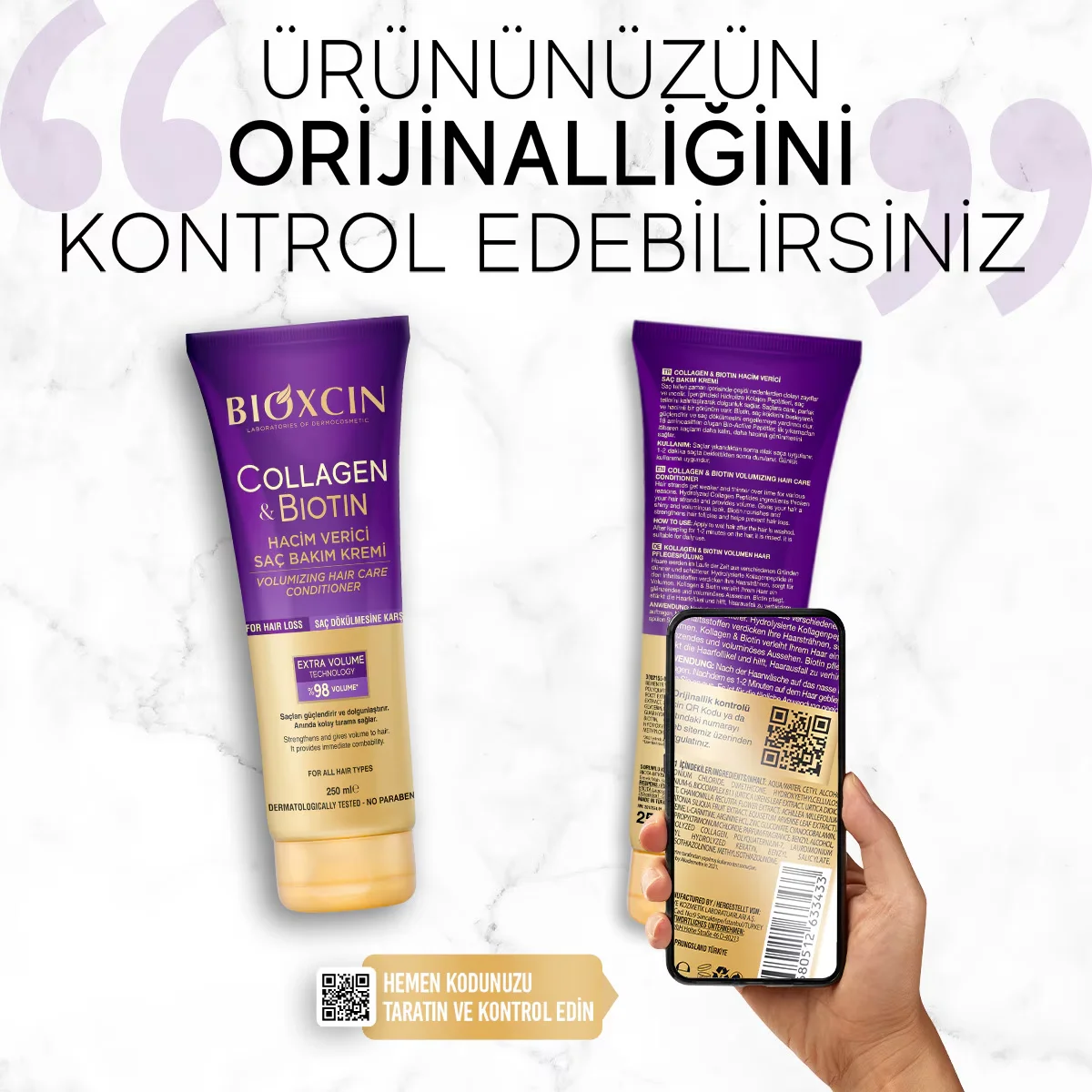 Bioxcin Collagen Biotin Volumizing Hair Cream 250 ml 3