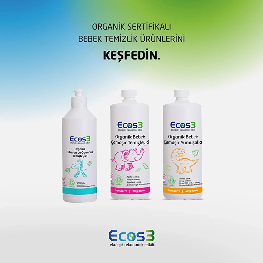 احصل على نظافة عضوية آمنة لزجاجات وألعاب طفلك مع Ecos3 4