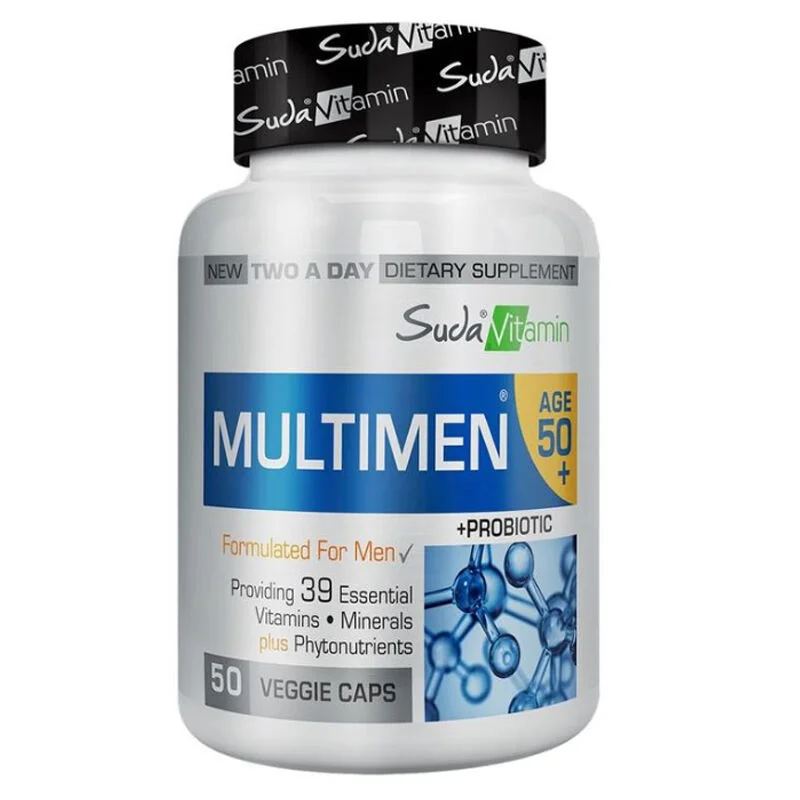 Suda Vitamin كبسولات سودا فيتامين مولتيمن للرجال من سن 50+، 50 كبسولة عشبية 2