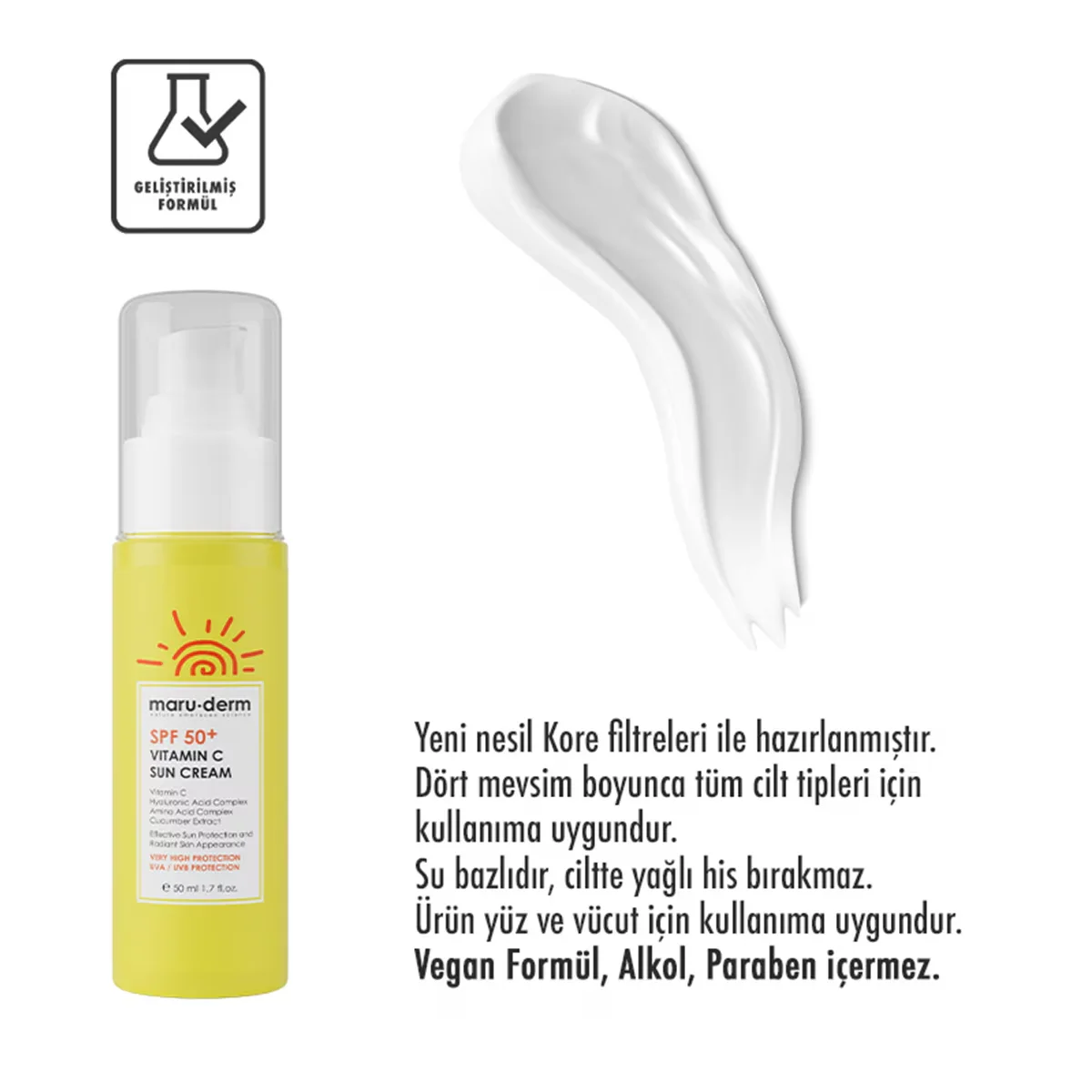 احصلي على بشرة مشرقة ومحمية: كريم Maruderm Spf50+ بفيتامين C 3