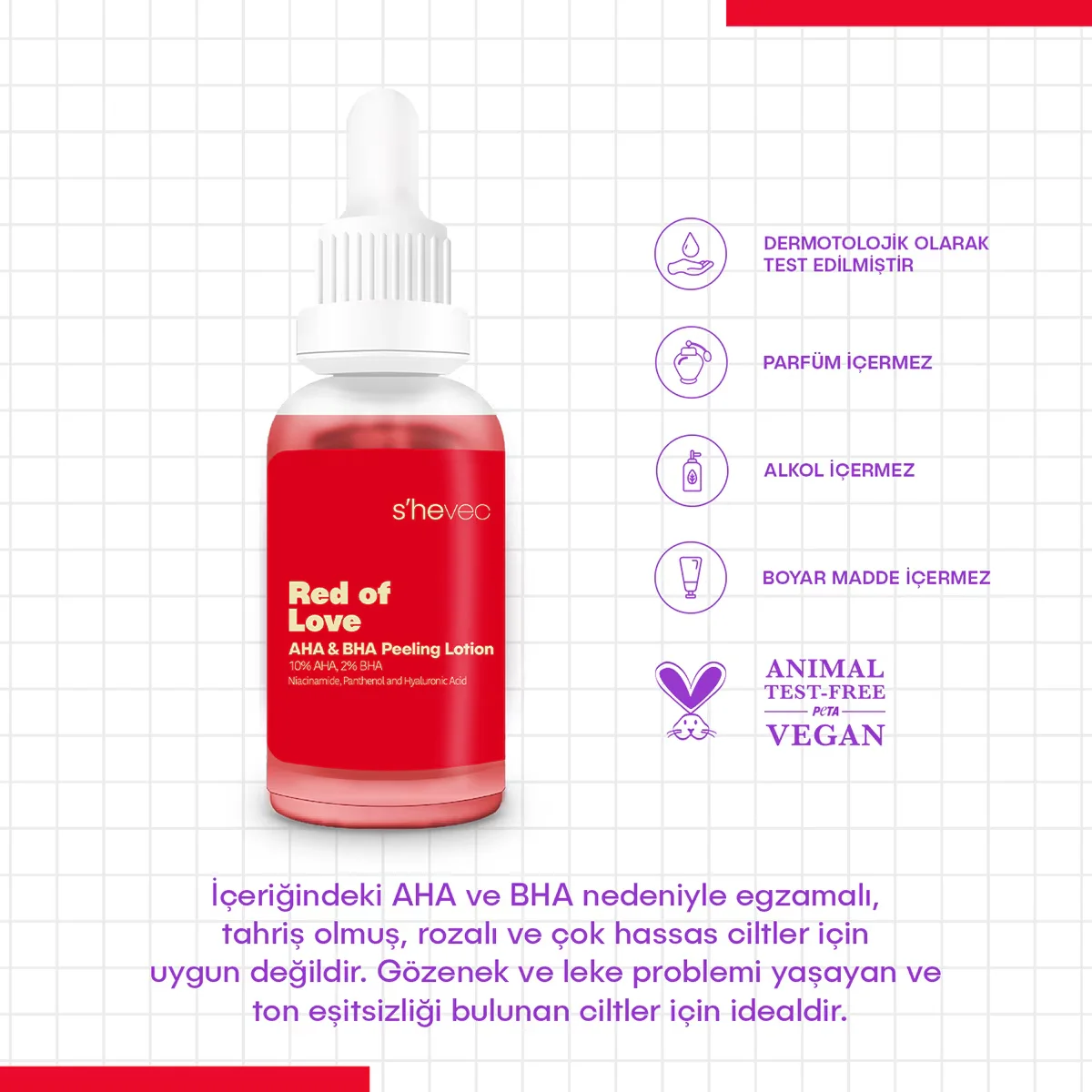 She Vec Red Of Love AHA+ BHA Face Peeling 30 ml 6