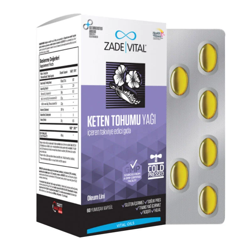 Zade Vital زيت بذور الكتان زاده فيتال 625 ملغ 60 كبسولة 2