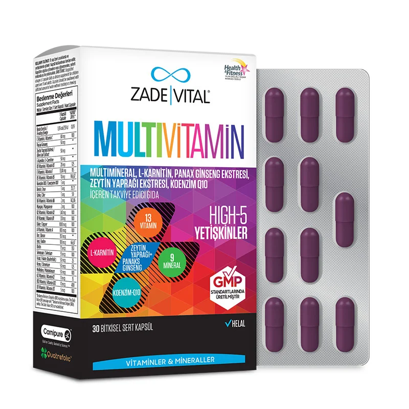 Zade Vital Multivitamin Food Supplement 30 Vegetable Capsules 4
