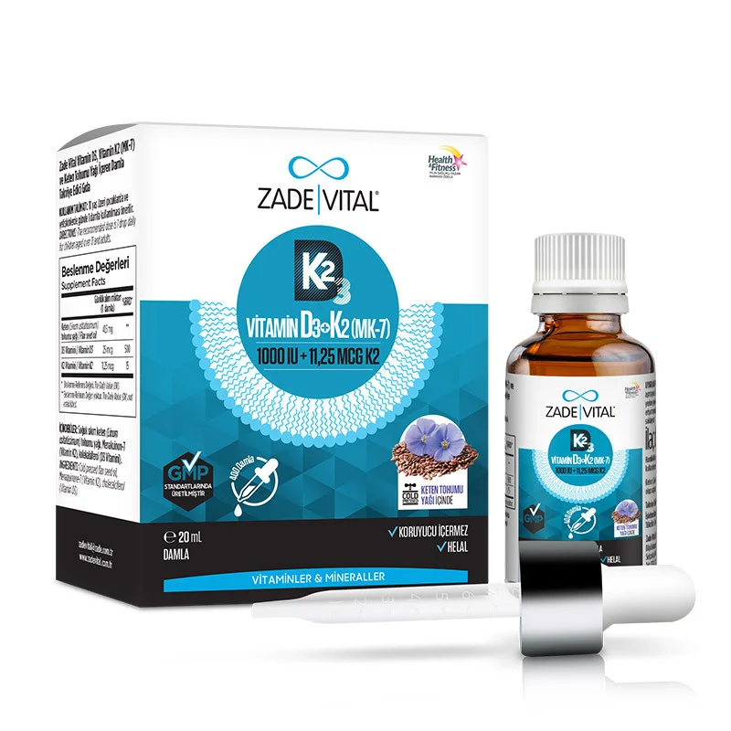 Zade Vital قطرات زاده فيتال فيتامين د3 ك2 وبذور الكتان 20 مل 4