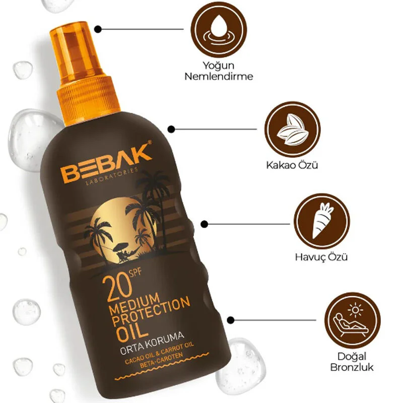 زيت برونزنج فعال SPF20+ 150 مل من بيبك Bebak 2