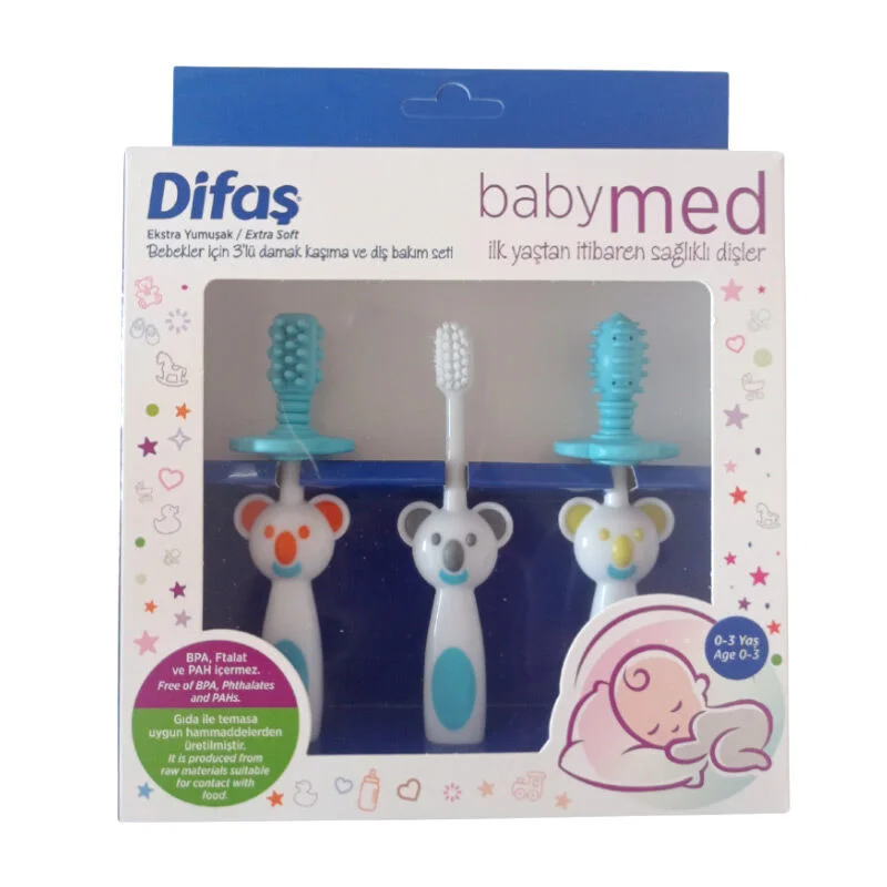 Набор для ухода за полостью рта и ухода за зубами Difaş Babymed Blue 2