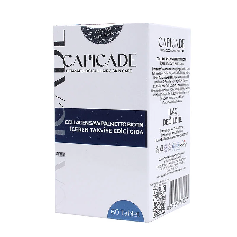 Capicade Collagen Saw Palmetto Biotin Containing Food Supplement 60 Tablet 4