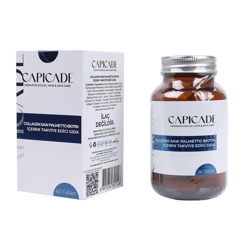 Capicade Collagen Saw Palmetto Biotin Containing Food Supplement 60 Tablet 3