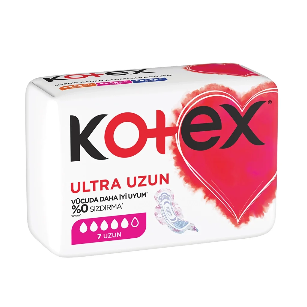 Kotex كوتكس فوط صحية طويلة مجنحة فائقة النعومة وجافة للغاية، 7 قطع 2