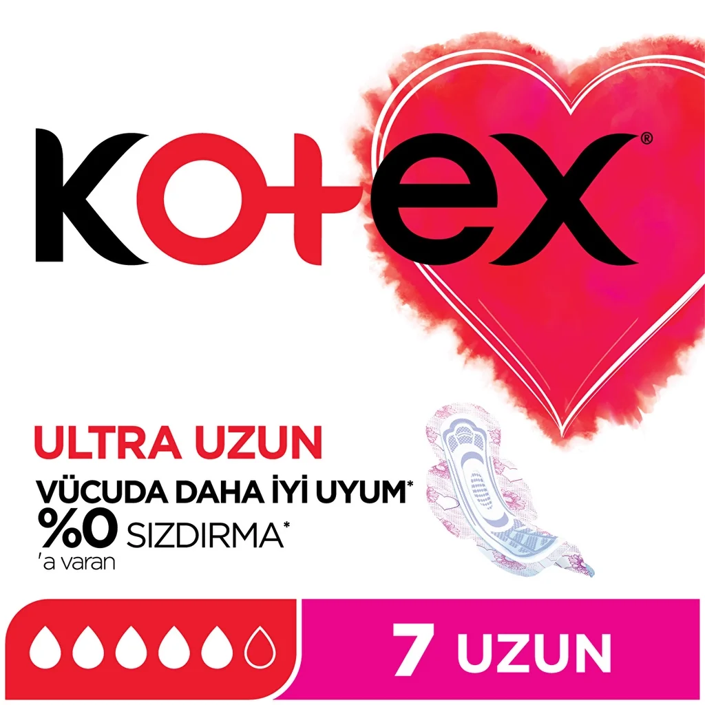 Kotex كوتكس فوط صحية طويلة مجنحة فائقة النعومة وجافة للغاية، 7 قطع 3