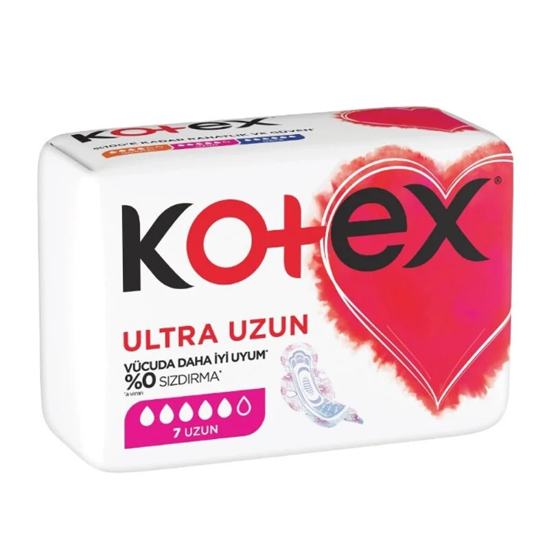 Kotex كوتكس فوط صحية طويلة مجنحة فائقة النعومة وجافة للغاية، 7 قطع 4