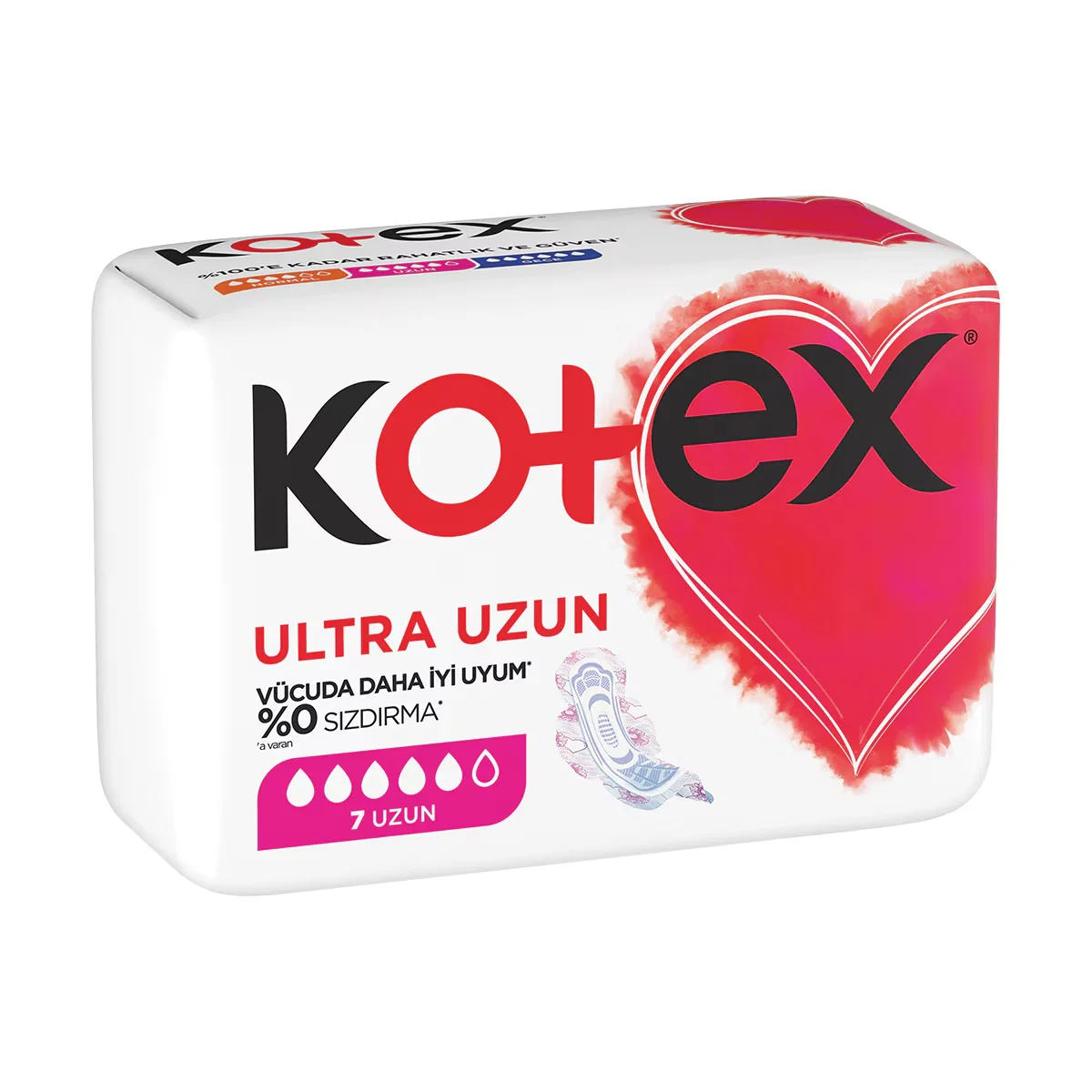 Kotex كوتكس فوط صحية طويلة مجنحة فائقة النعومة وجافة للغاية، 7 قطع 5
