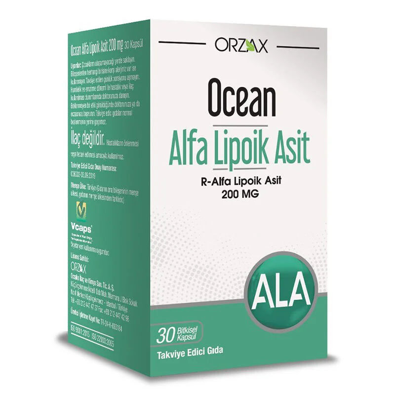 Orzax أورزاكس أوشن حمض ألفا ليبويك 200 ملغ 30 كبسولة