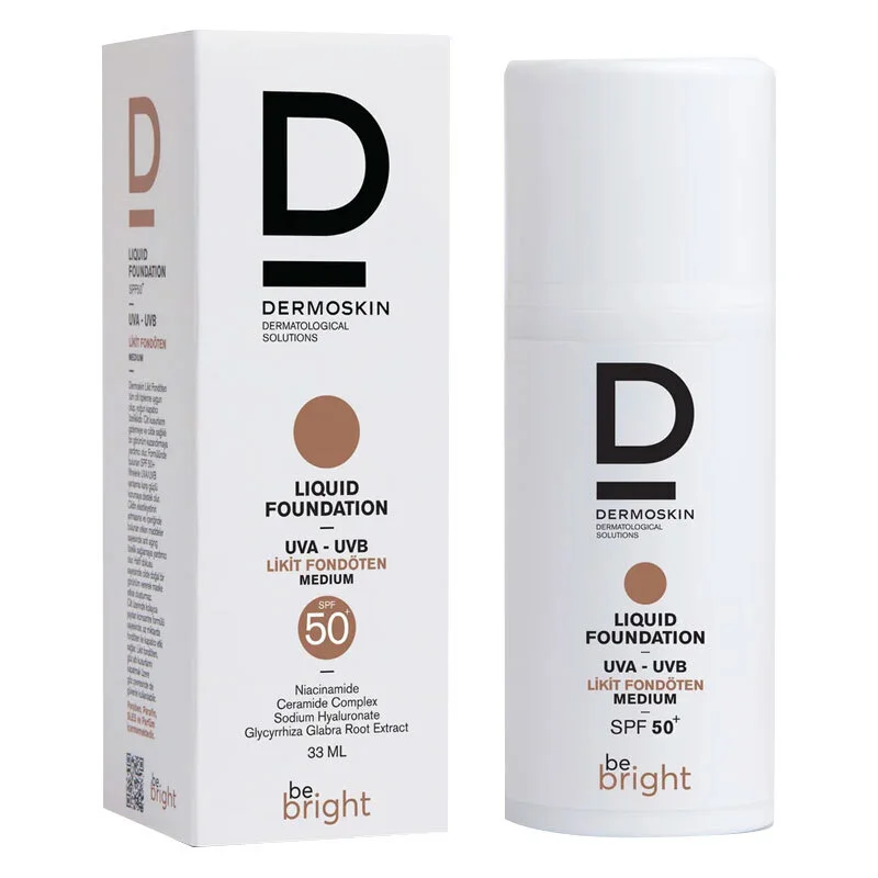 فoundation سائل ديرموسكن بي برايت SPF50+ 33 مل متوسط Dermoskin 2
