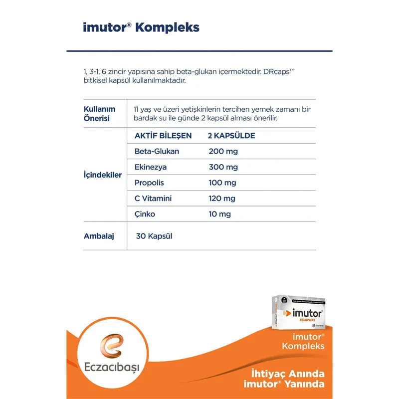 Imutor Complex Dietary Supplement 30 Capsules 3