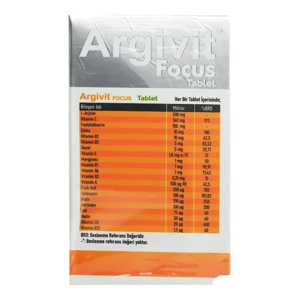 Argivit Focus Food Supplement 30 Tablet 5