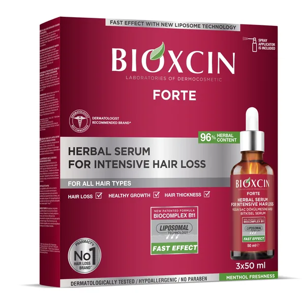 استمتع بشعر أقوى وأكثر كثافة مع سيروم Bioxcin Forte
