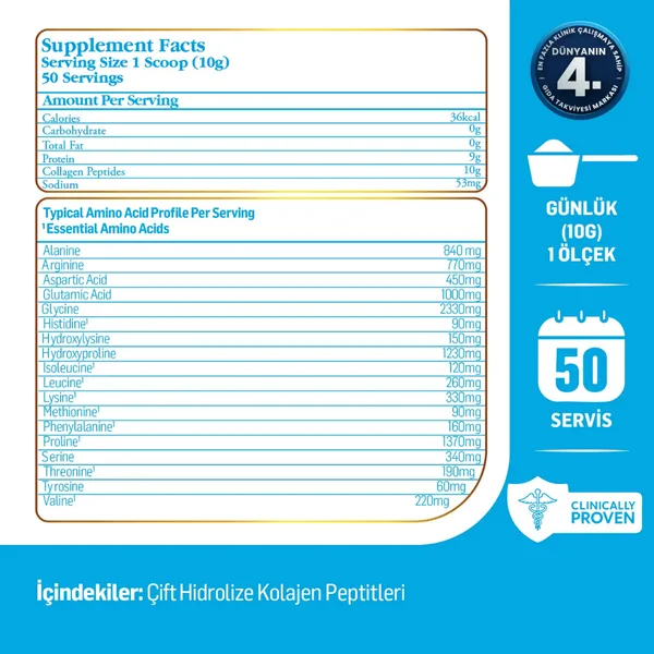 Kiperin Kollagenpulver 500g - Fördert Haut- &amp; Gelenkgesundheit 3