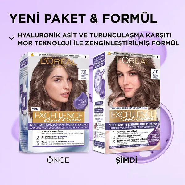 Краска для волос L'Oréal Paris Excellence Cool Creme 7.11 экстра пепельный каштан 4