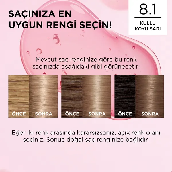 L'Oreal Paris صبغة شعر لوريال باريس إكسلنس كريم 8.1 أشقر غامق رمادي 6
