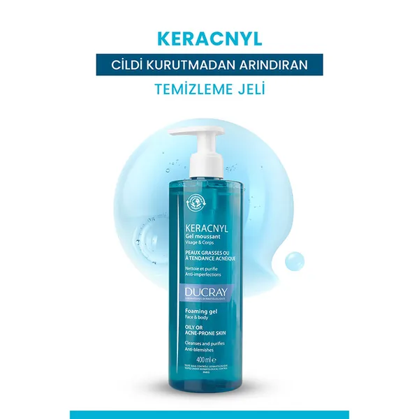 Ducray Keracnyl Cleansing Gel for Oily Skin 400 ml 2