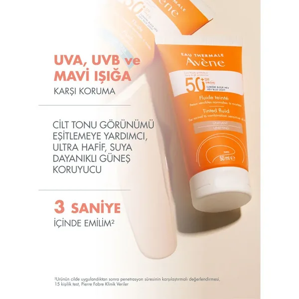 Avene Solaire SPF 50+ Tinted Fluid 50 ml (Normal and Combination Skin) 4
