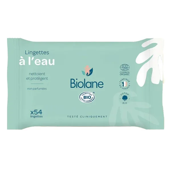 Biolane Organic Water-based Wipes 54 pcs