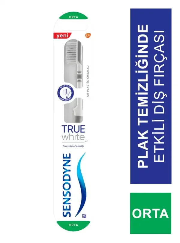 Sensodyne فرشاة أسنان سنسوداين ترو وايت المضادة للبلاك متوسطة الحجم 2