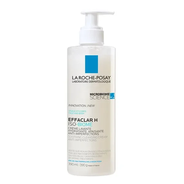 La Roche Posay Effaclar H Isobiome Soothing and Cleansing Cream for Oily and Sensitive Skin Under the Drying Effect of Washing 390 ml