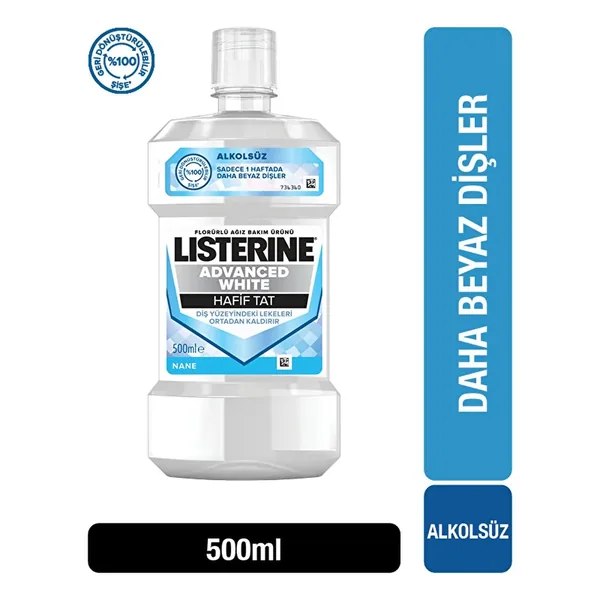 Listerine Advanced White Hafif Tat 500 ml 4
