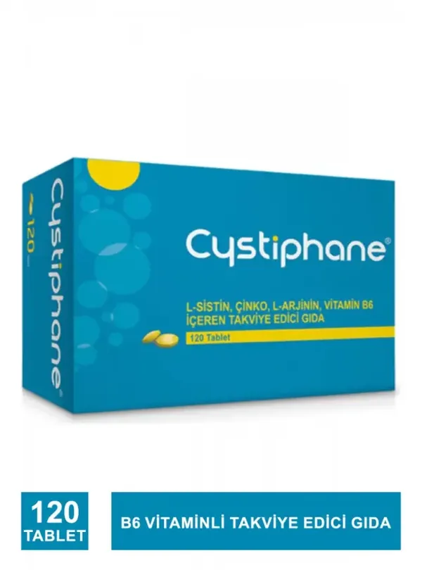 Bailleul Dermatoloji Cystiphane Food Supplement containing L-Cystine, Zinc, L-Arginine, Vitamin B6 120 Tablet 2