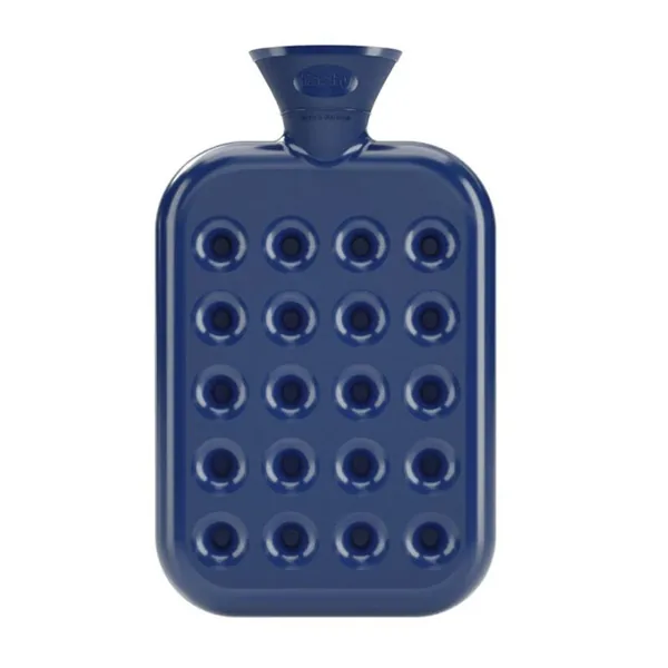 Fashy Honeycomb Hot Water Bottle - Navy Blue 1.2L 2