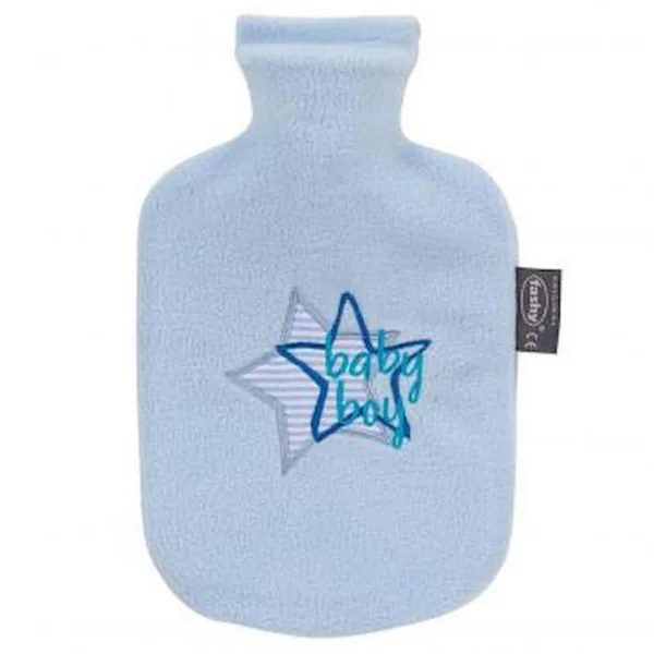 Fashy Children's Hot Water Bottle with Cover - Blue 0,8 L