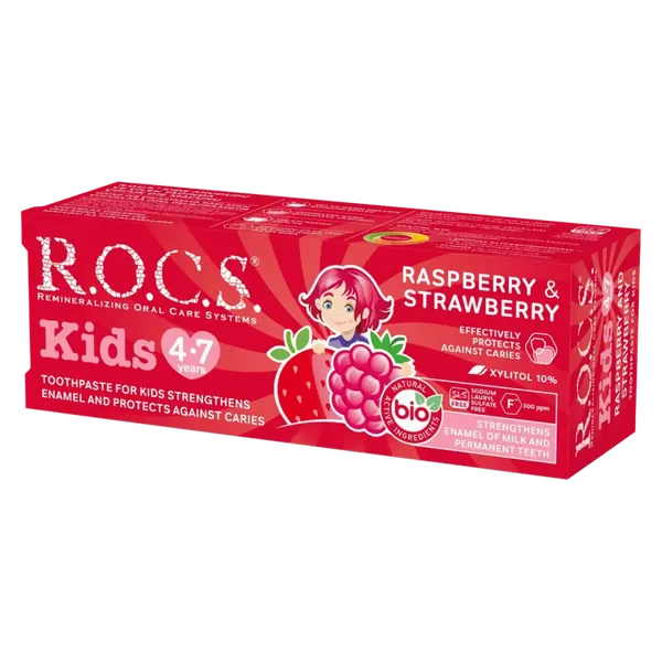Rocs Kids Raspberry-Strawberry Flavored Toothpaste (4-7 years) 3